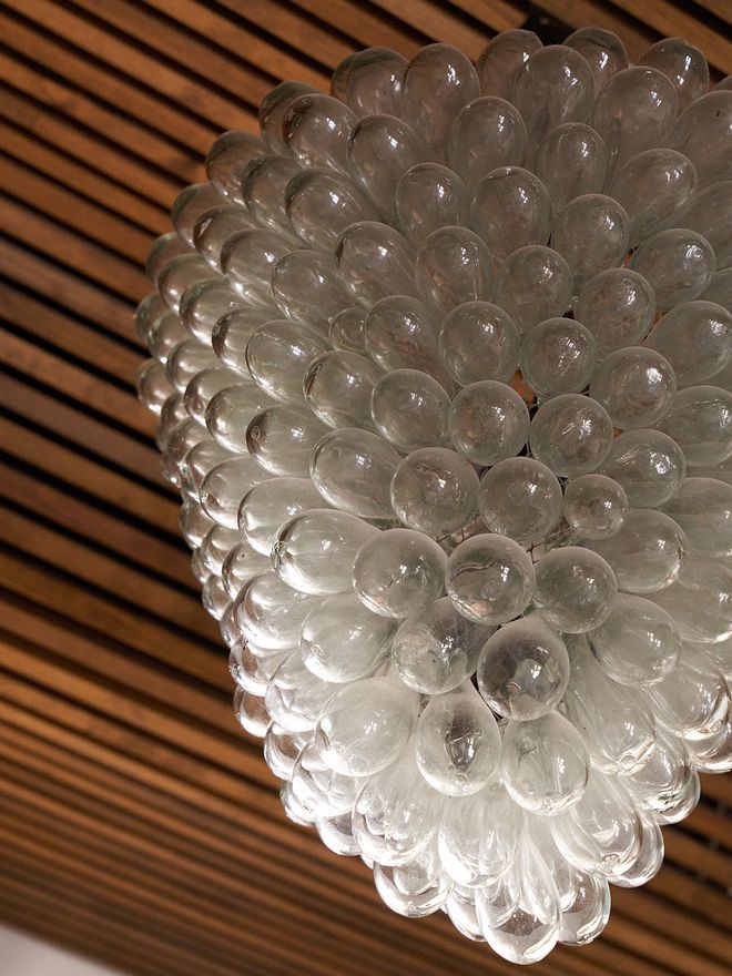 A chandelier of Italian Murano glass