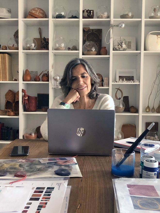 Nani Marquina working at home