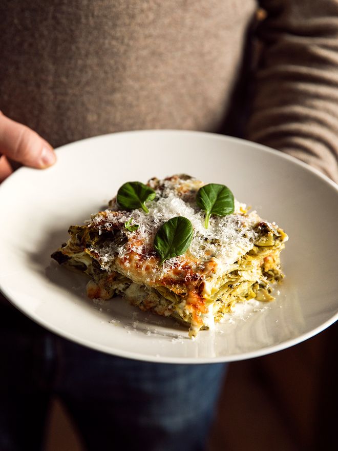 Artichoke lasagna, recipe