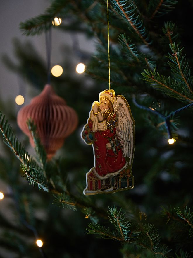 Christmas tree ornaments in Edla's home