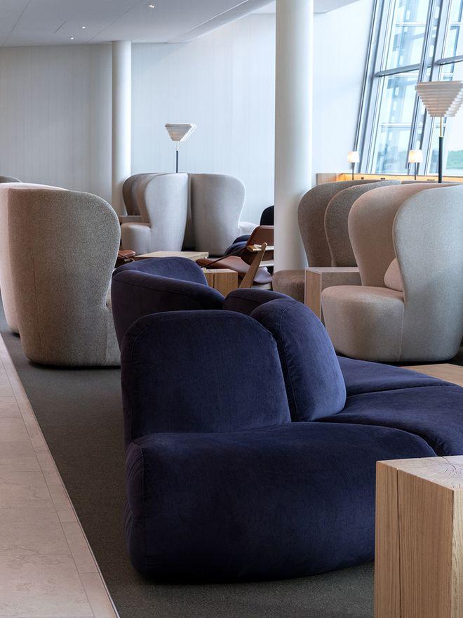 GUBI Stay lounge chairs at Finnair Lounge