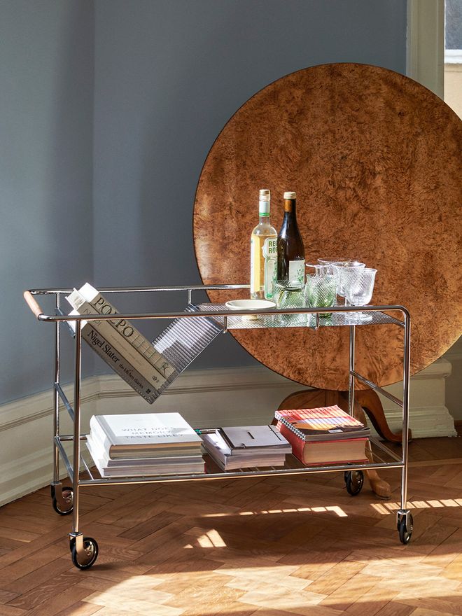 &Tradition Alima NDS1 trolley, chrome - lacquered walnut