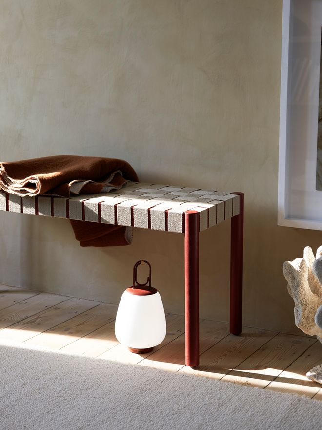 &Tradition Betty bench and Lucca table lamp