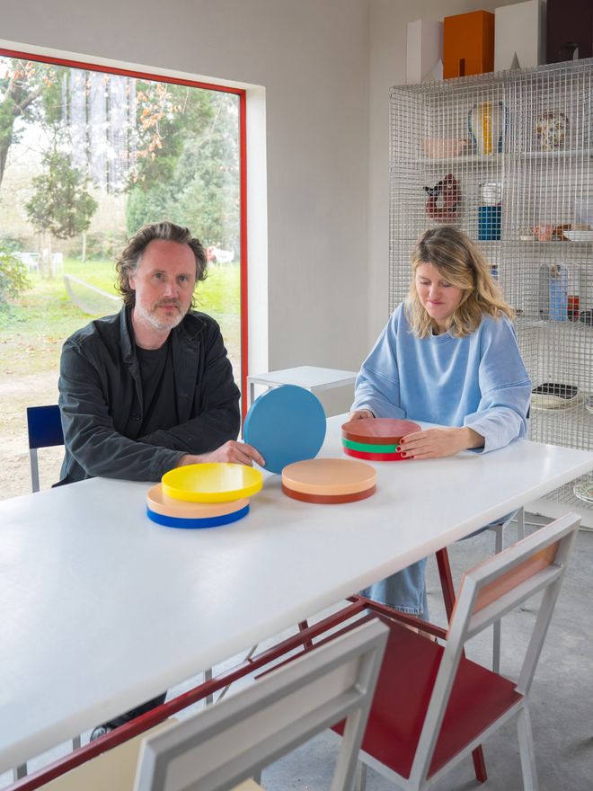 Hannes Van Severen and Fien Muller with colourful trivets