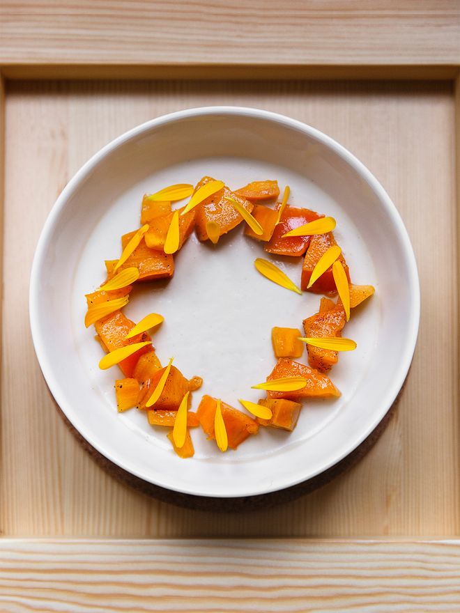 White plate on a tray