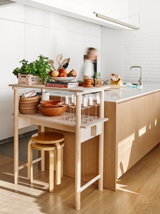 Made by Choice's Fem desk as a side table in the kitchen.
