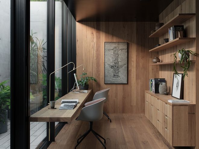 An image of Edition Office's Hawthron House. This image focuses on the study decor.