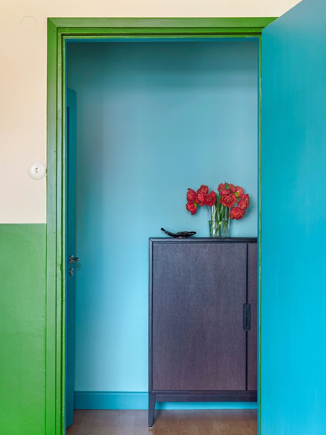 Green and blue interior