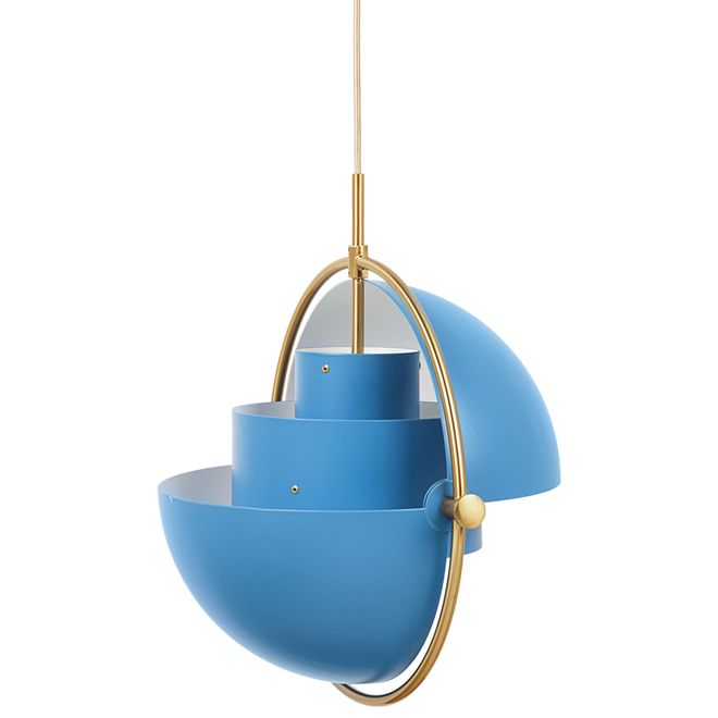 GUBI  Multi-Lite pendant, brass - blue