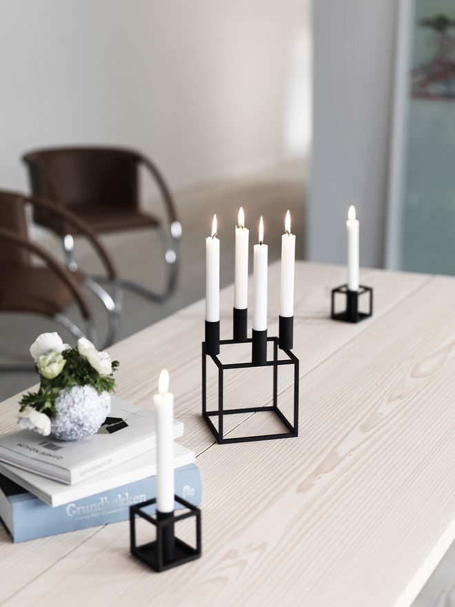 By Lassen Kubus 4 candleholder, black