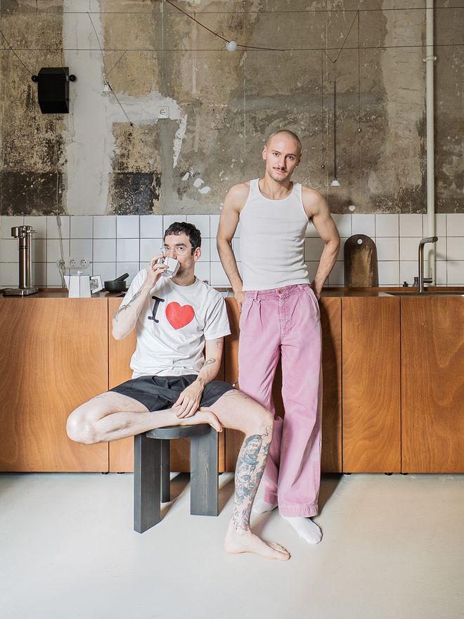 Dima and Guy in their kitchen in Berlin