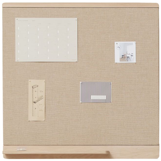 Form & Refine Rim pinboard, 75 x 75 cm, white oiled oak