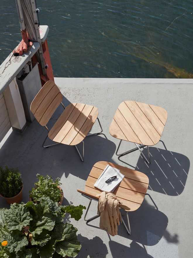 Skagerak Lilium lounge chair, teak - stainless steel