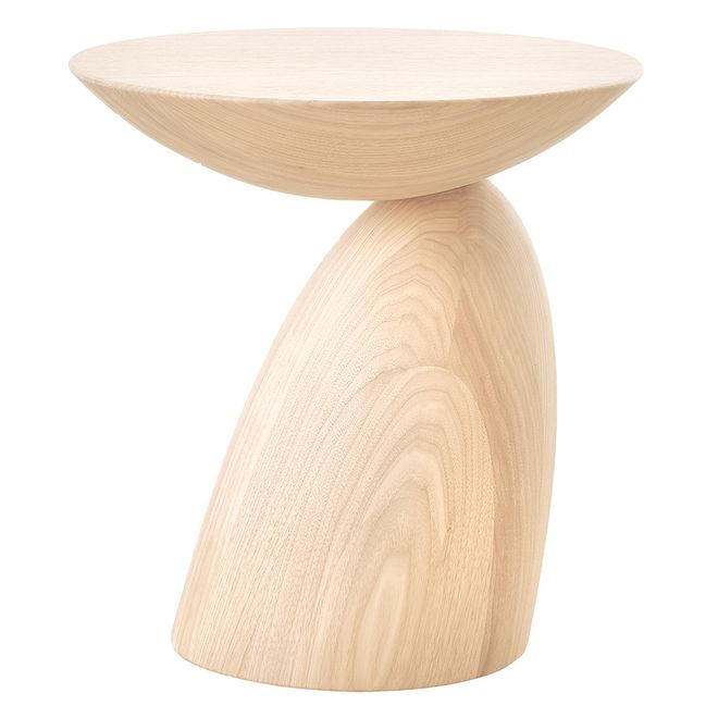 A product image featuring the Wooden Parabel side table by Eero Aarnio Originals