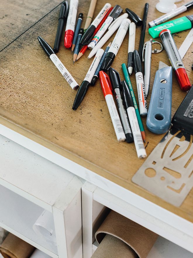 Eero Aarnio's desk