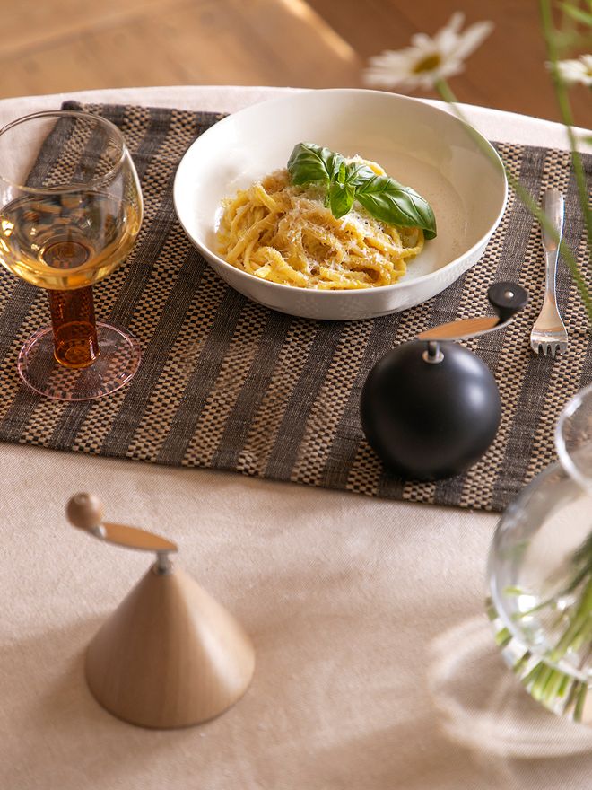 Corn pasta on a plate