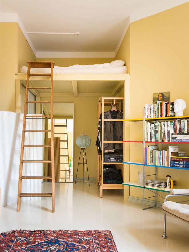 An image of Pete Rahikainen's colorful home in Katajanokka, Helsinki.