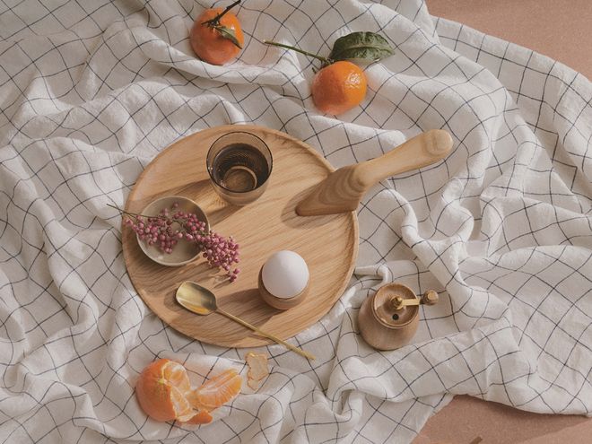 Kay Bojesen  Menageri serving plate with handle, oak