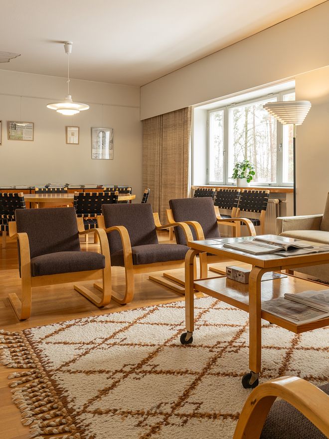 An image featuring Kantola, a residence designed by Alvar Aalto, located in Sunila, Finland.