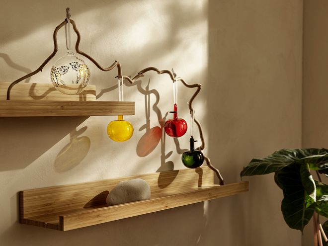 Iittala Glass apple, 3 pcs, red
