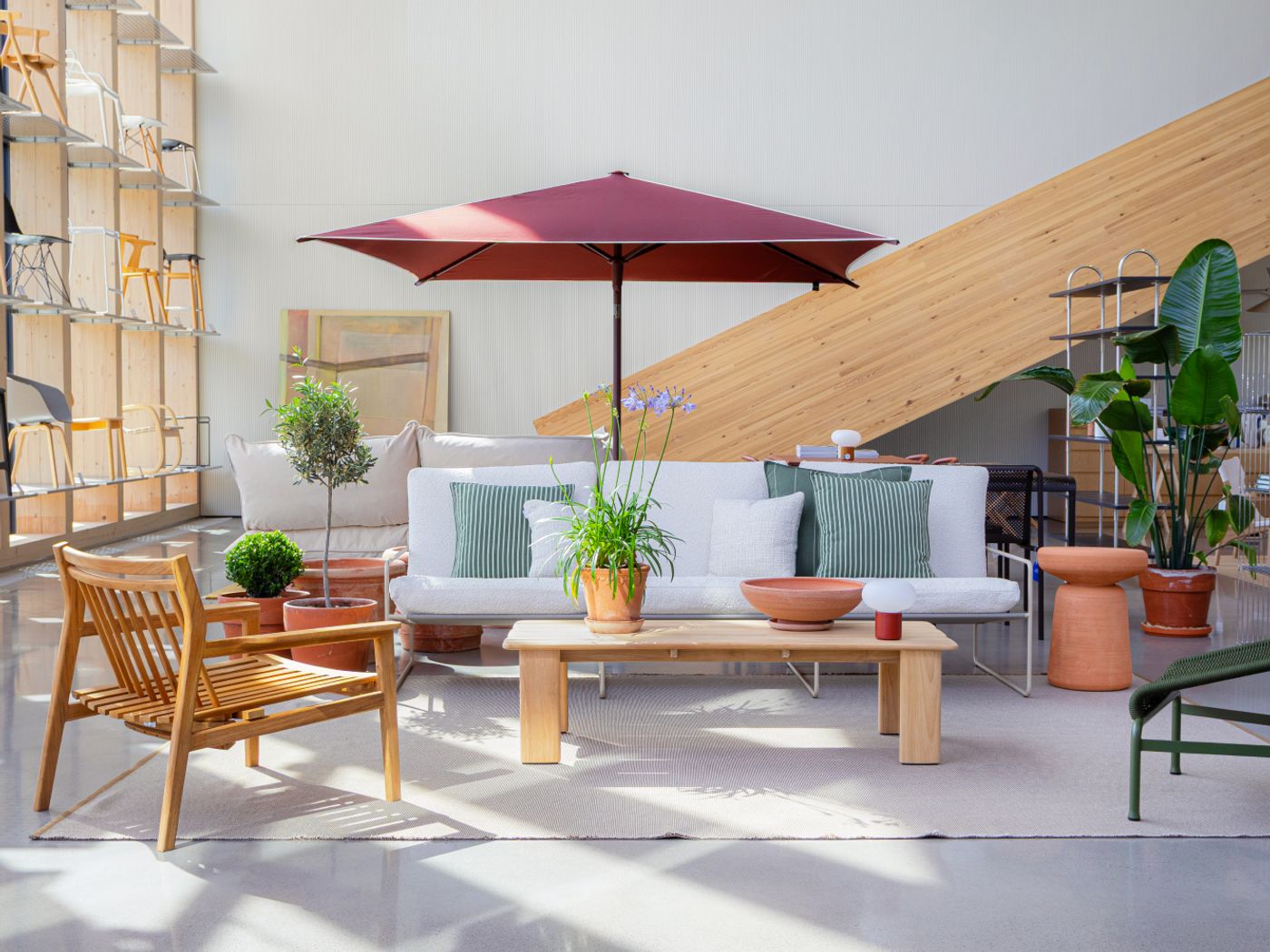 Outdoor furniture at the Finnish Design Shop showroom