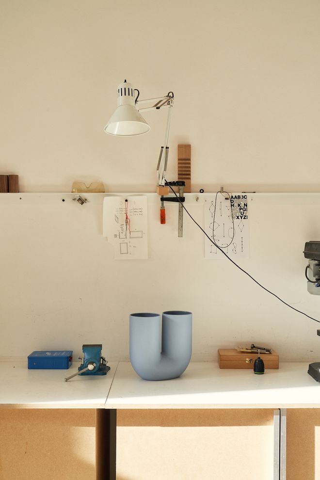 Muuto's Kink vase in light blue