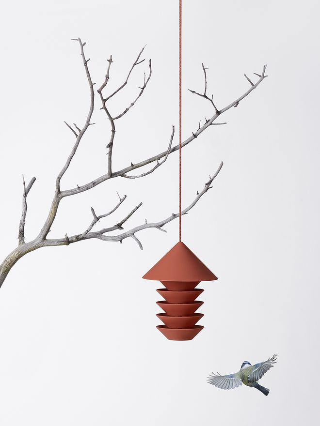 Bird Silo bird feeder, terracotta