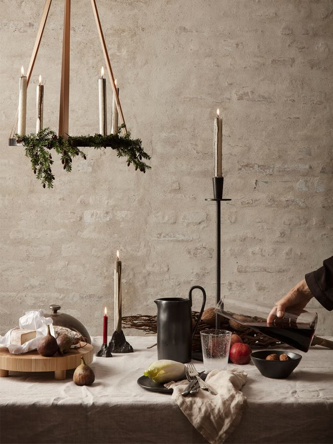 Ferm Living Circle candleholder, black brass