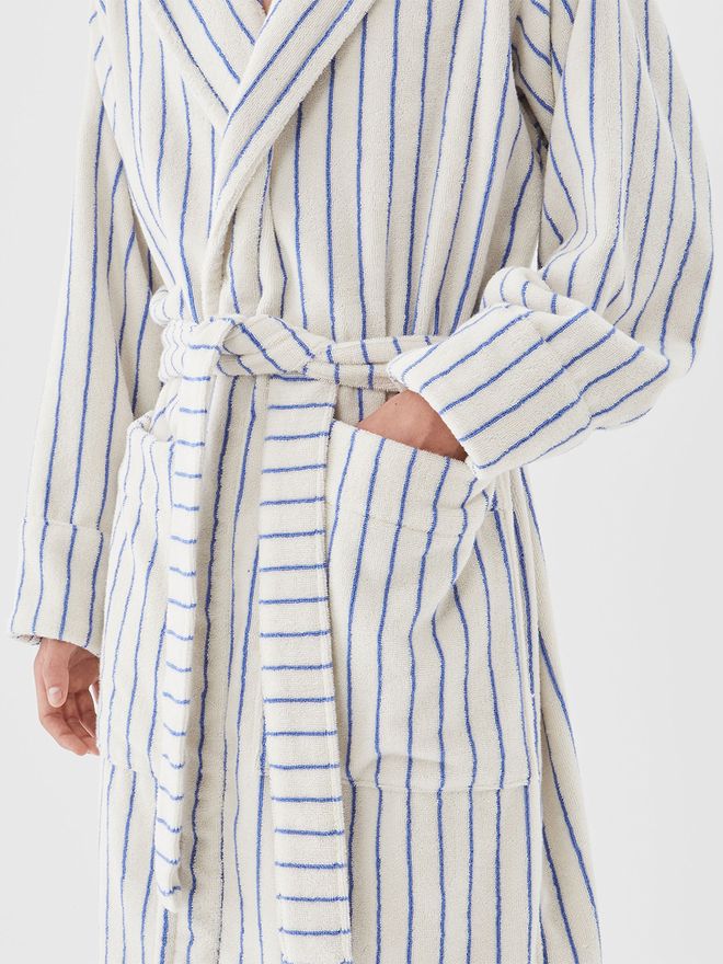 Tekla Hooded bathrobe, coastal blue