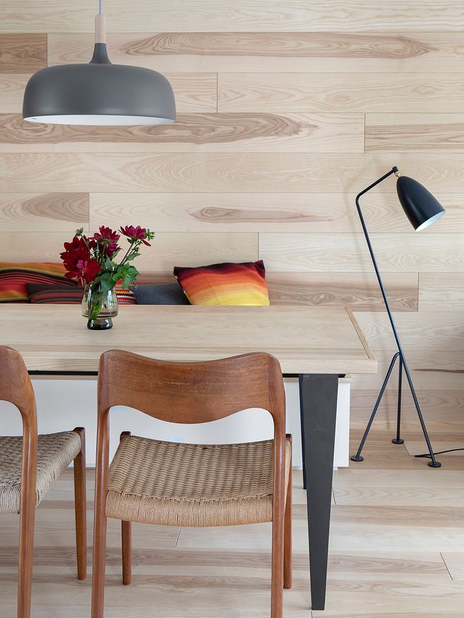 “Wooden surfaces make a stone building warm and cozy”
