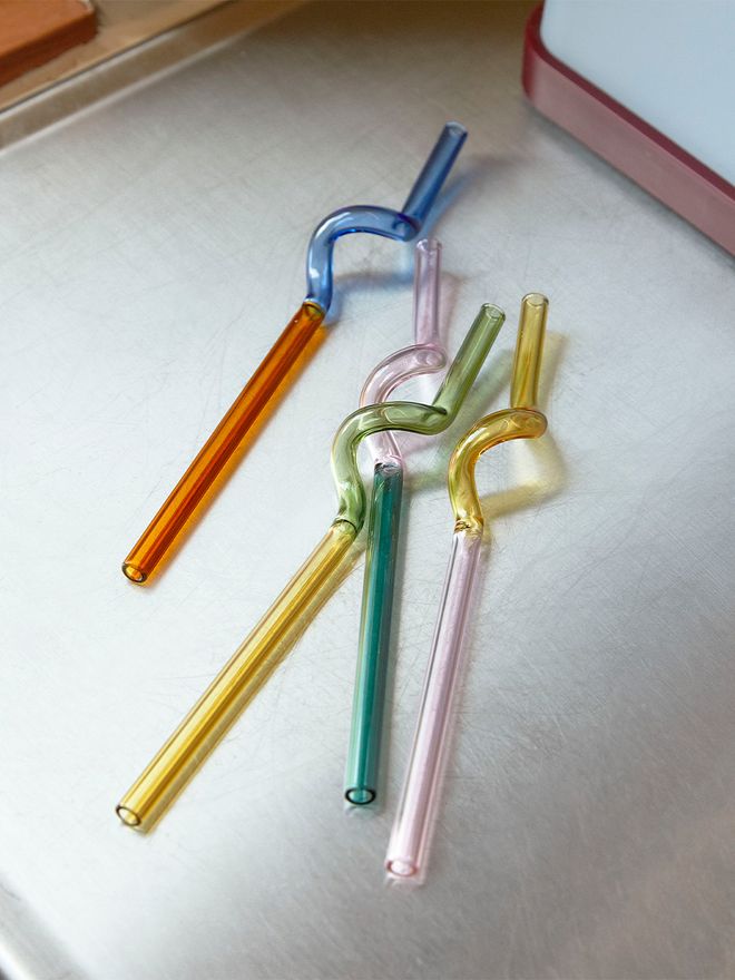 Hay's Sip Spiral straws, 4 pcs, glass