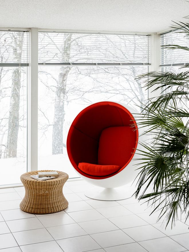 Eero Aarnio’s warm and versatile Rattan collection