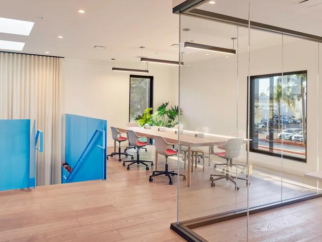 A meeting room upstairs in the Sandbox office