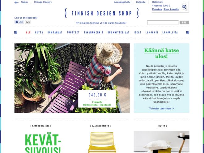 Finnish Design Shopin etusivu 2013