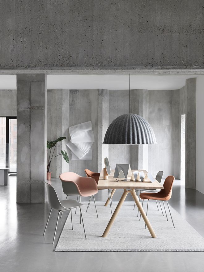 Muuto Fiber side chair, tube base, grey