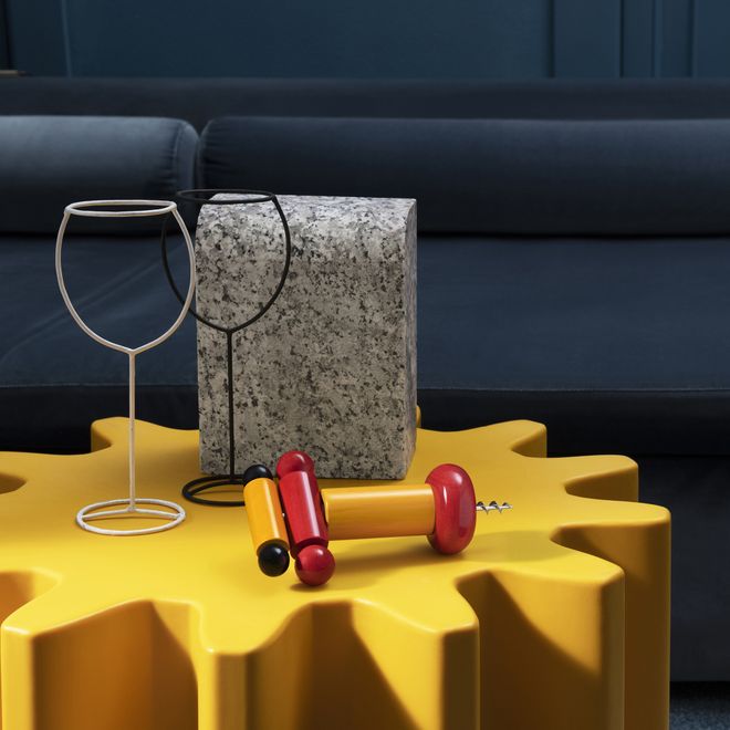 Alessi Sottsass corkscrew, yellow - red - black