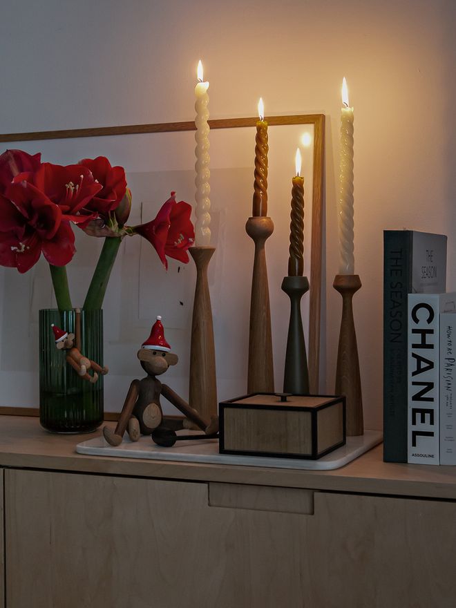 applicata Rose candleholder, oiled oak
