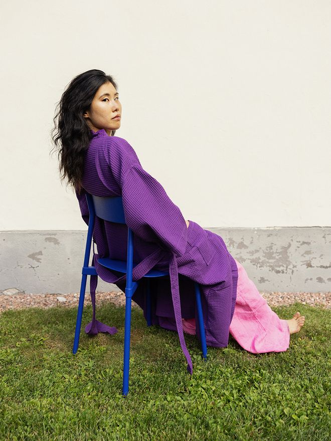 HAY Waffle bathrobe, vibrant purple