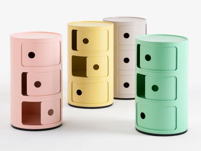 Kartell Componibili Bio storage unit, pink