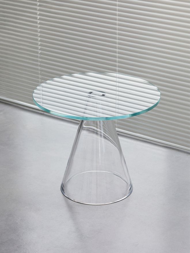 Massproductions Sander glass side table