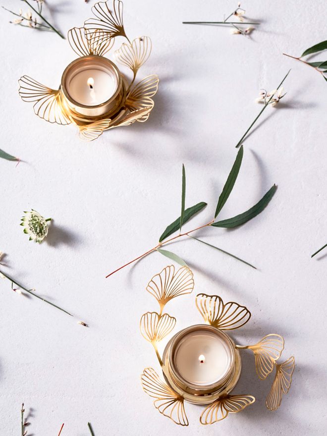 Skultuna BK.FLWR candleholder, brass