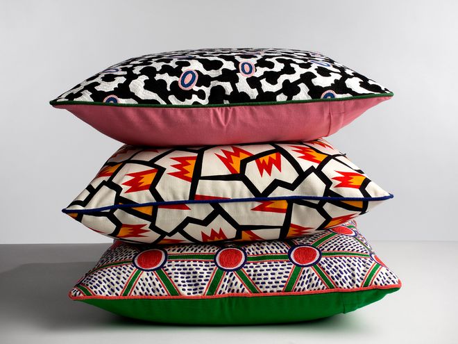 Hay's broidered cushions