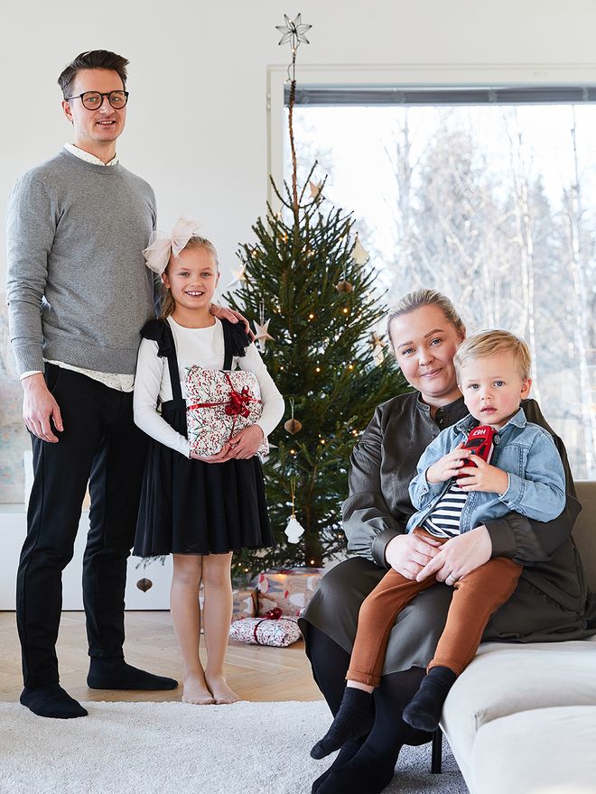 Mira and Ville with their children