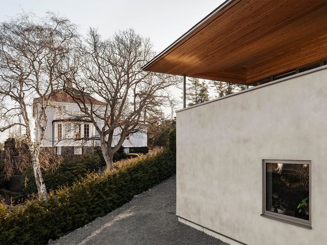 An image featuring the facade of Villa Radal, a private home designed by Olson Lyckefors architects.