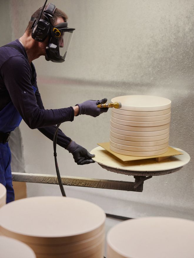 Making of stool seats at the Artek a-factory