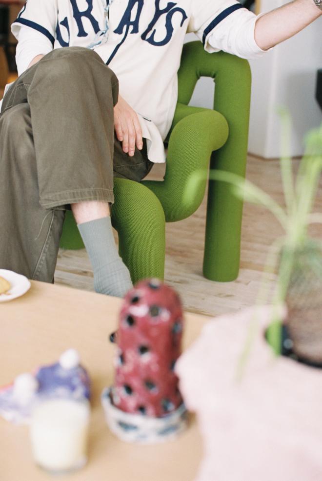  Fredrik Bull sitting in an Ekstem lounge chair