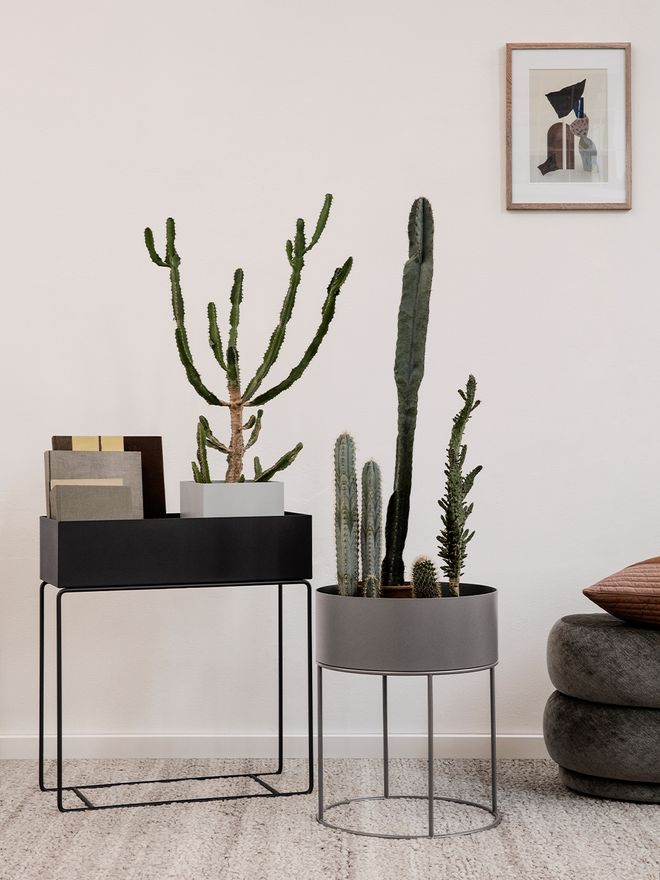 Ferm Living Plant Box, round, warm grey