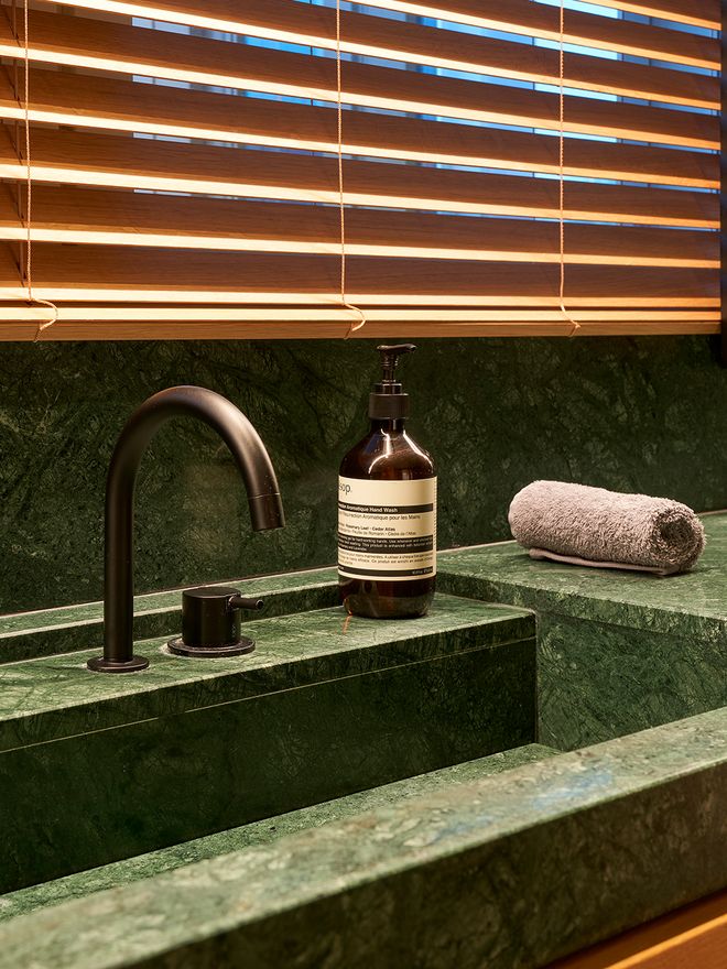 Guatemala Verde in a vanity unit