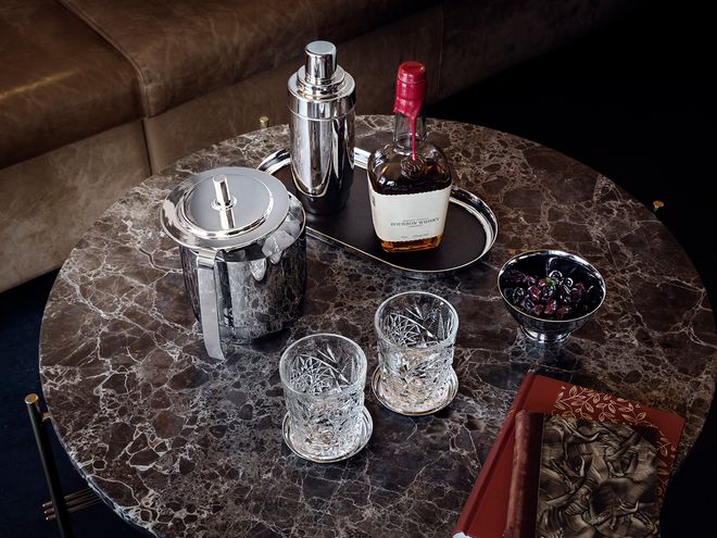 Georg Jensen  Manhattan jääpalakulho ja pihdit, 1,5 L