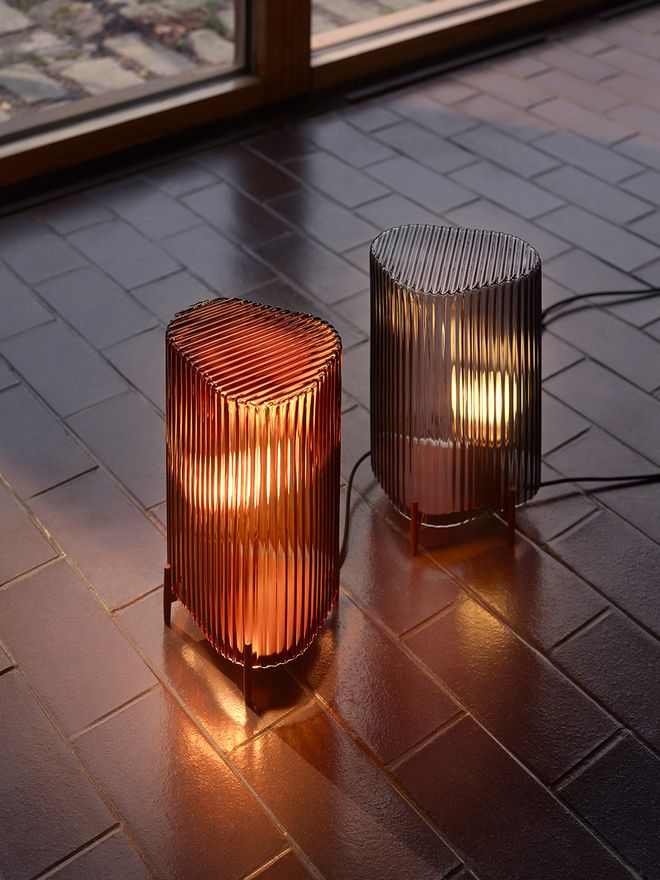 Iittala Putki table lamp, copper and grey